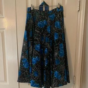 Vixen by Micheline Pitt Black and Blue Floral skirt